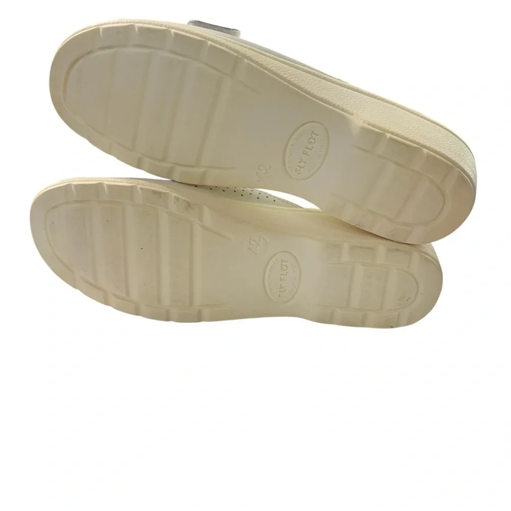 Fly Flot Women’s Sandals – White Leather – Size EU 42 (US 10.5–11)